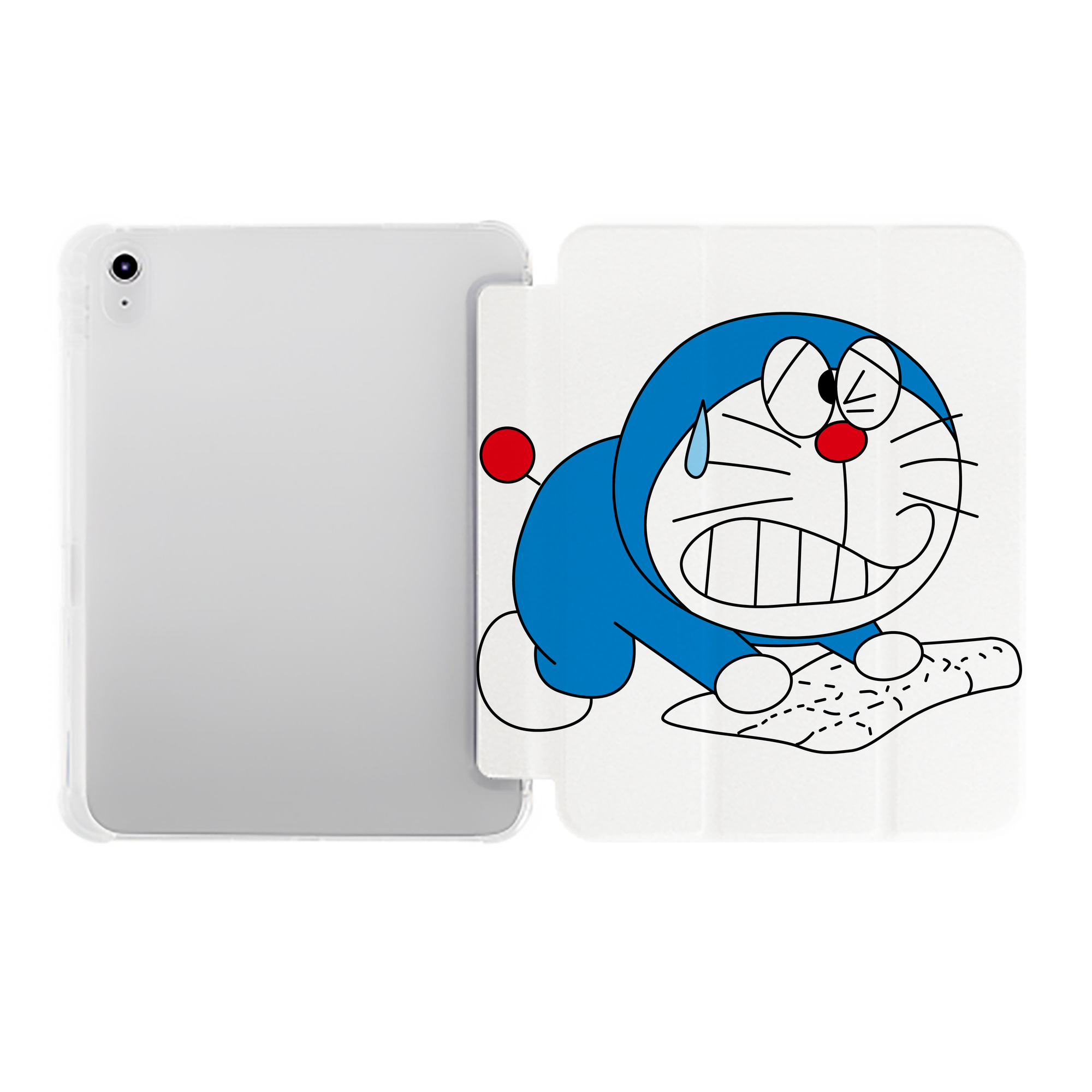 （画像用） ドラえもん Doraemon IPad ケース ペン収納付き 三つ折りスタンド PUレザー×シリコン 対応機種9.5/10.5/10.9インチ
